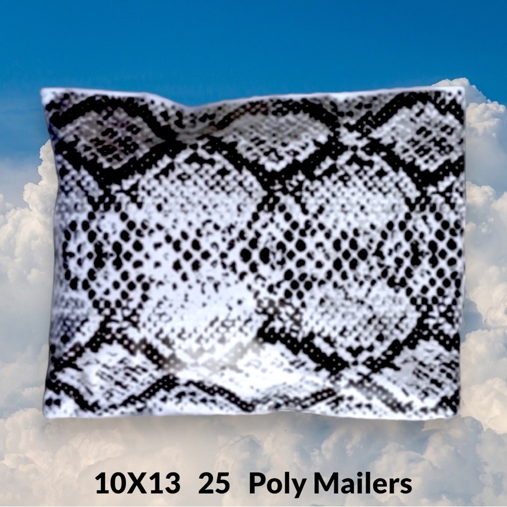 ( Quantity 25 10x13 ) Snake Skin Print Poly Mailers Bag Shipping Envelope